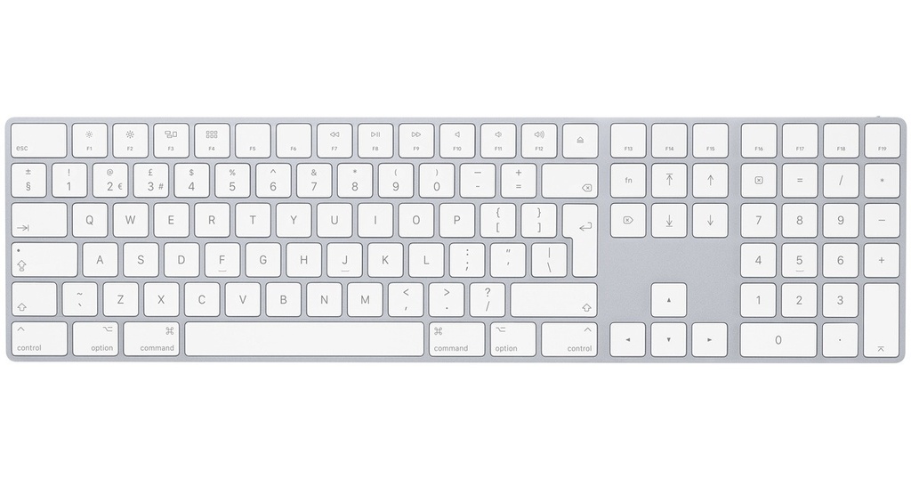 Apple Magic Keyboard with Numeric Keypad Bluetooth - British English - White - Renewed